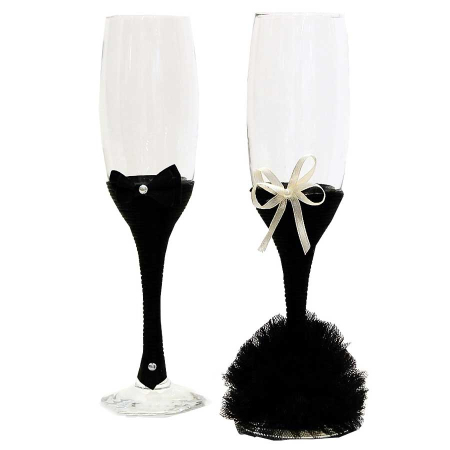 Pahare - Set 2 pahare miri cu tiul negru