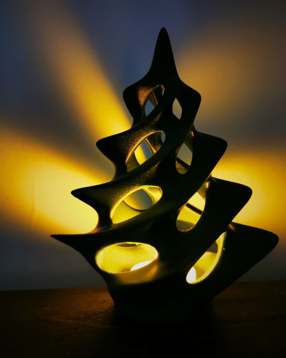 Brad spiralat - suport pentru lumanare LED de tip tea light [3]