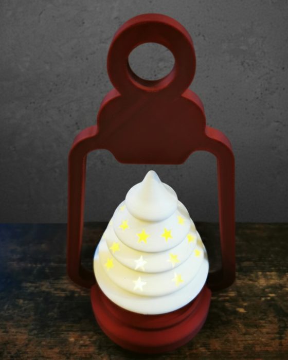 Lampa de Crăciun cu brăduț luminat - compatibil cu lumânare LED tea-light (inclusă în pachet) [3]
