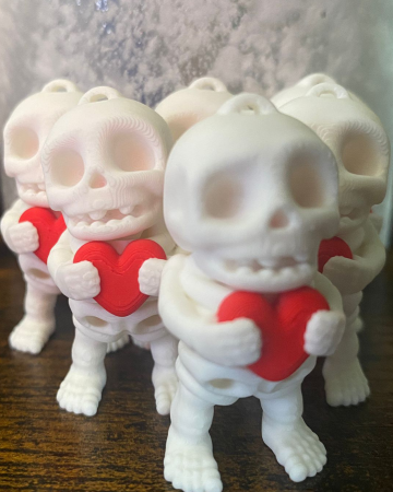 breloc valentin printat 3d schelet rosu [2]