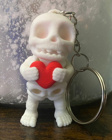 breloc valentin printat 3d schelet rosu [1]