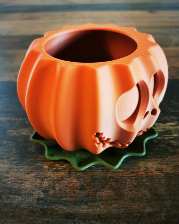Ghiveci dovleac cu zâmbet – decor toamnă / Halloween [4]