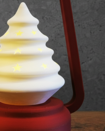 Lampa de Crăciun cu brăduț luminat - compatibil cu lumânare LED tea-light (inclusă în pachet) [1]