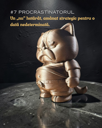 1 Aprilie - Spirit Animal PROCRASTINATORUL figurina birou cadou amuzant