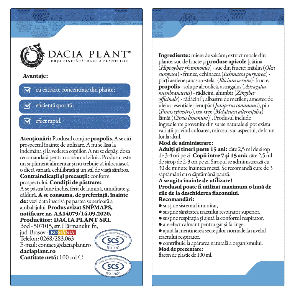 BiSeptol Sirop 100ml  Dacia Plant [2]