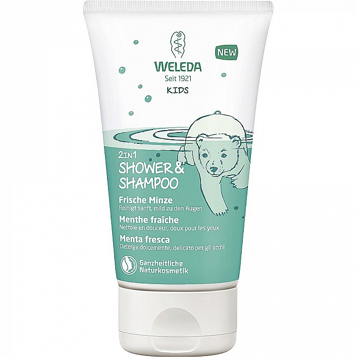 Weleda Kids 2 in 1 gel dus & sampon mint 150 ml [1]