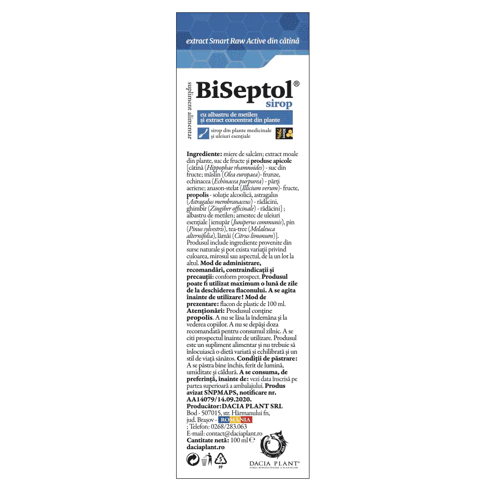 BiSeptol Sirop 100ml  Dacia Plant [2]