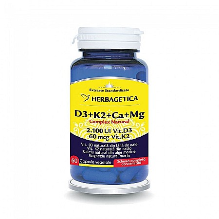 Multivitamine - HERBAGETICA COMPLEX NATURAL D3+K2+CA+MG 60cps