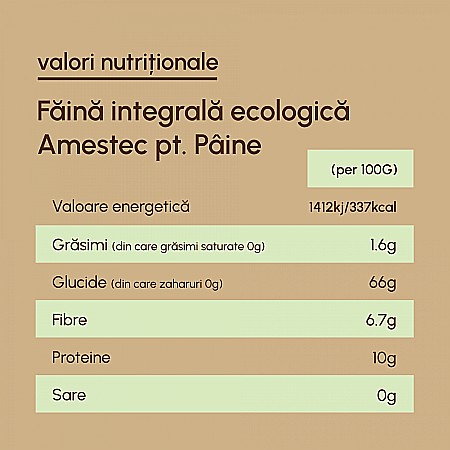 Făină ecologică integrală amestec pentru pâine - 1 kg [1]