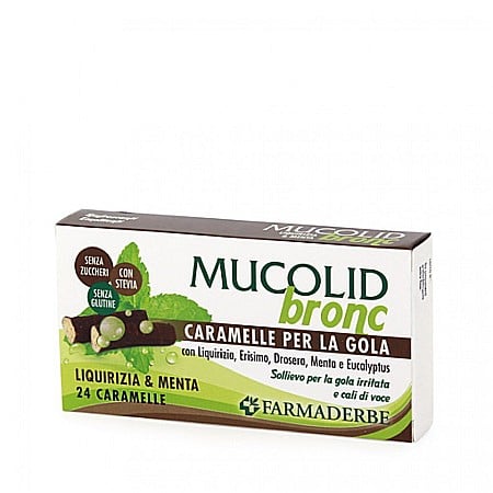 Toate produsele - CARAMELE MUCOLID CU LEMN DULCE + MENTA 24buc FARMADERBE
