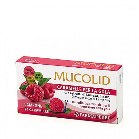 Plante medicinale - CARAMELE MUCOLID CU ZMEURĂ 24buc FARMADERBE