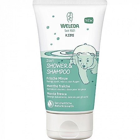 Îngrijirea părului - Weleda Kids 2 in 1 gel dus & sampon mint 150 ml