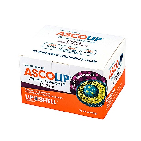Toate produsele - Vitamina C Lipozomală 1000 mg LIPOSHELL®, cu aromă de coacăze (30 plicuri) - absorbție superioară pentru imunitate