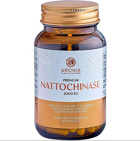 Circulație - Aronia Premium Nattochinase 2000FU- 60 capsule naturale pentru sănătatea inimii și circulația sângelui ci