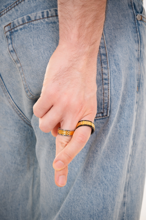 Inel UNISEX rotativ placat cu aur [11]
