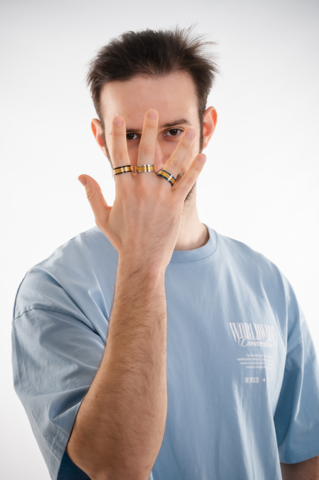 Inel UNISEX rotativ placat cu aur [2]