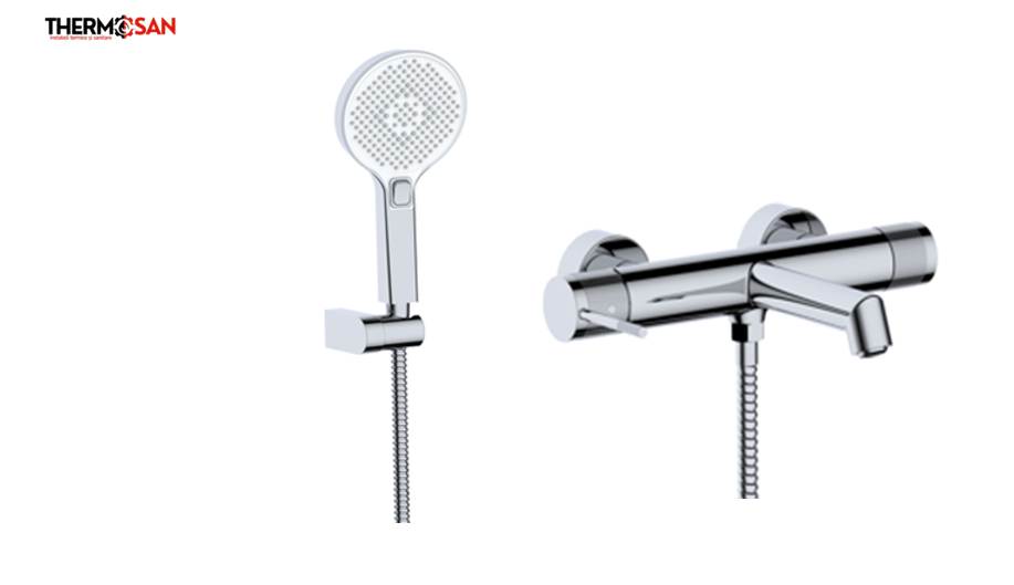 Baterie cada-dus Gehler TIORA cu accesorii (para de dus mobila, furtun flexibil, agatatoare de dus) [2]