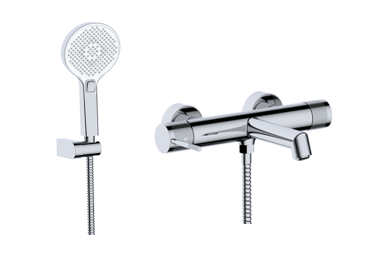 Baterie cada-dus Gehler TIORA cu accesorii (para de dus mobila, furtun flexibil, agatatoare de dus) [1]