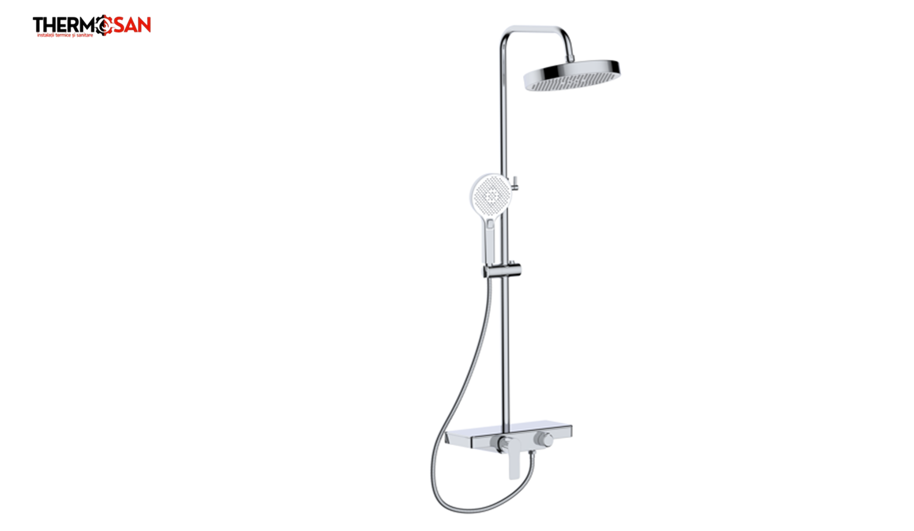 Baterie/ Coloana cada-dus Gehler TIORA cu accesorii (para de dus mobila, furtun flexibil, agatatoare de dus) [2]