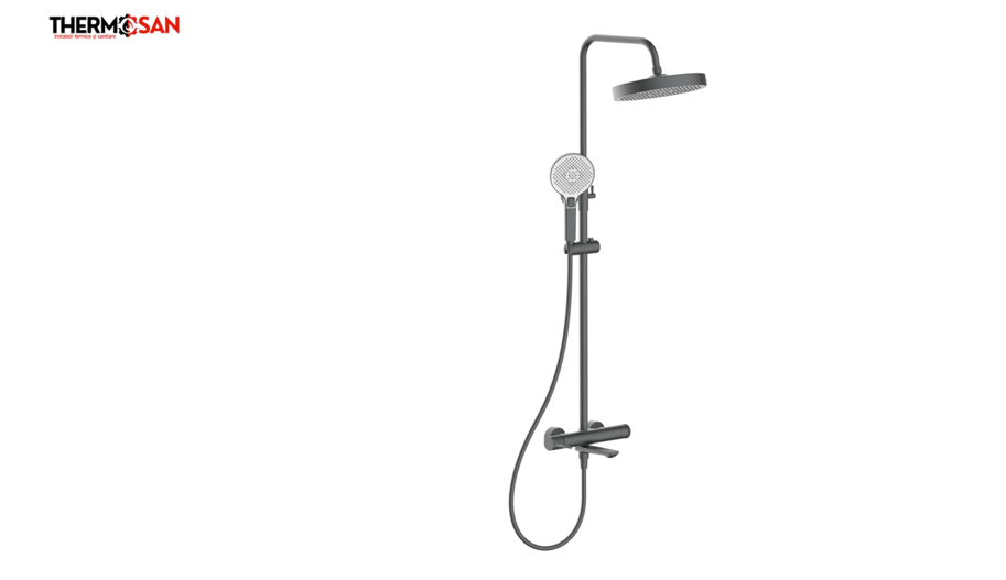 Baterie/ Coloana cada-dus Gehler TIORA cu accesorii (para de dus mobila, furtun flexibil, agatatoare de dus) [2]