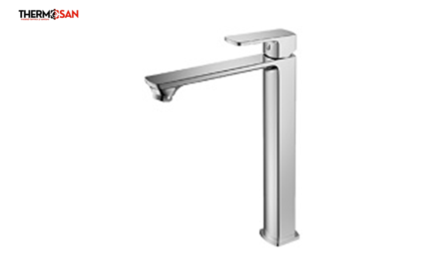 Baterie lavoar GEHLER QUADRAT XL cu pipa inalta pentru lavoarde tip bol cu ventil, inaltime 281 mm [2]