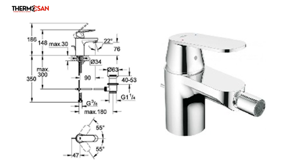 Baterie pentru dus EUROSMART COSMOPOLITAN fara accesorii [2]