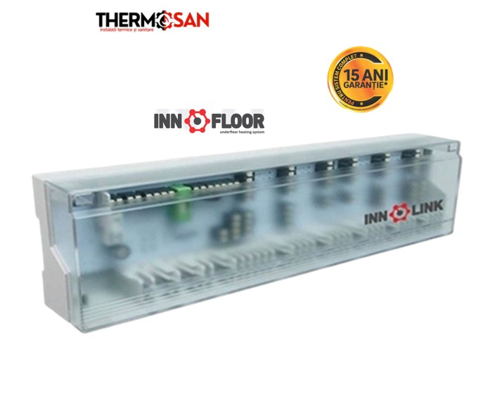 Baze de conectare INNOLINK KOMFORT - INNTCC, 8 zone (termostate), 16 sevomotoare, cu modul comanda pompa si modul comanda centrala, si indicator LED pentru functionarea termostatelor, popmpei si centr [2]