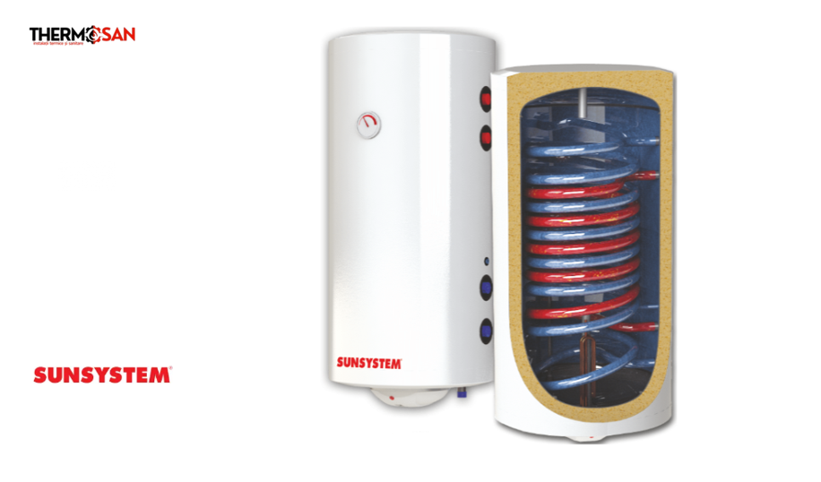 Boiler 150 l termoelectric Sunsystem BB NL2  PRL 3KW, cu două serpentine [2]