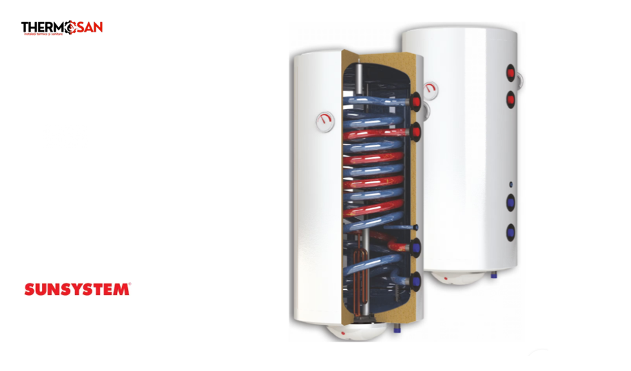 Boiler 150 l termoelectric Sunsystem BB NL2  PRL 3KW, cu două serpentine [4]