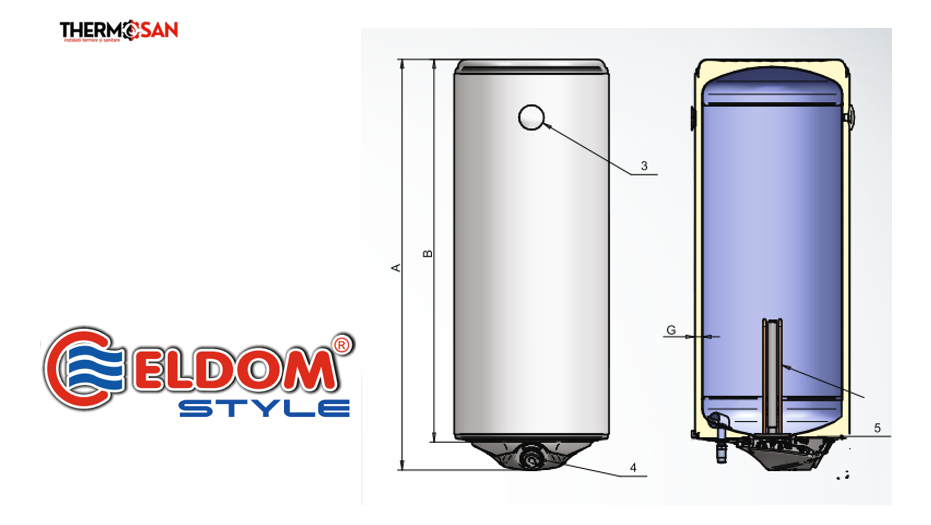 Boiler electric ELDOM STYLE 80 L -  72265WG [3]