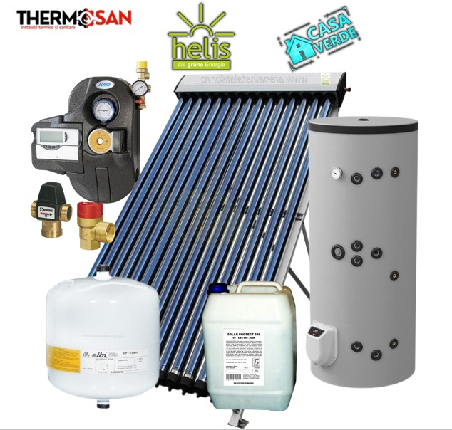 Pachet solar Casa Verde cu tuburi vidate . Sisteme preparare ACM pentru 3-4 persoane [3]