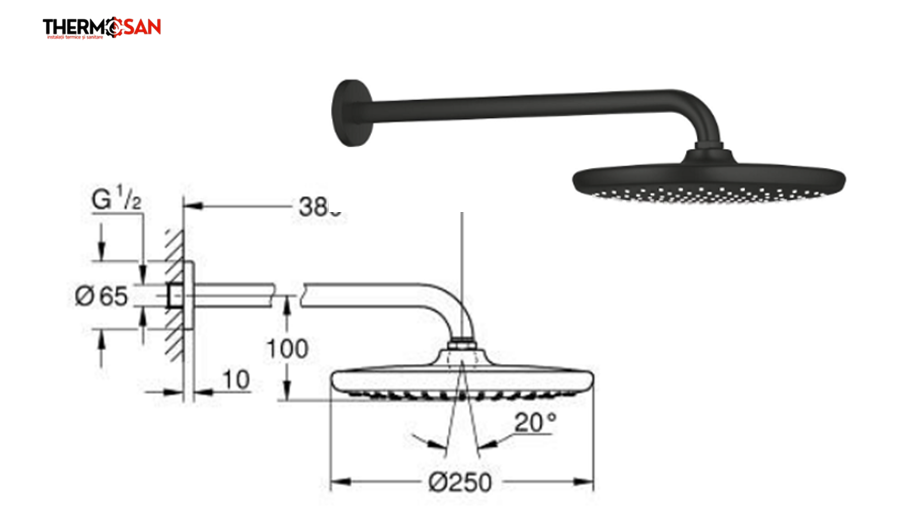 Palarie dus GROHE TEMPESTA 250 [2]