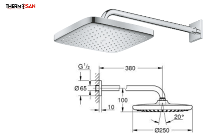 Palarie dus GROHE TEMPESTA 250 [2]