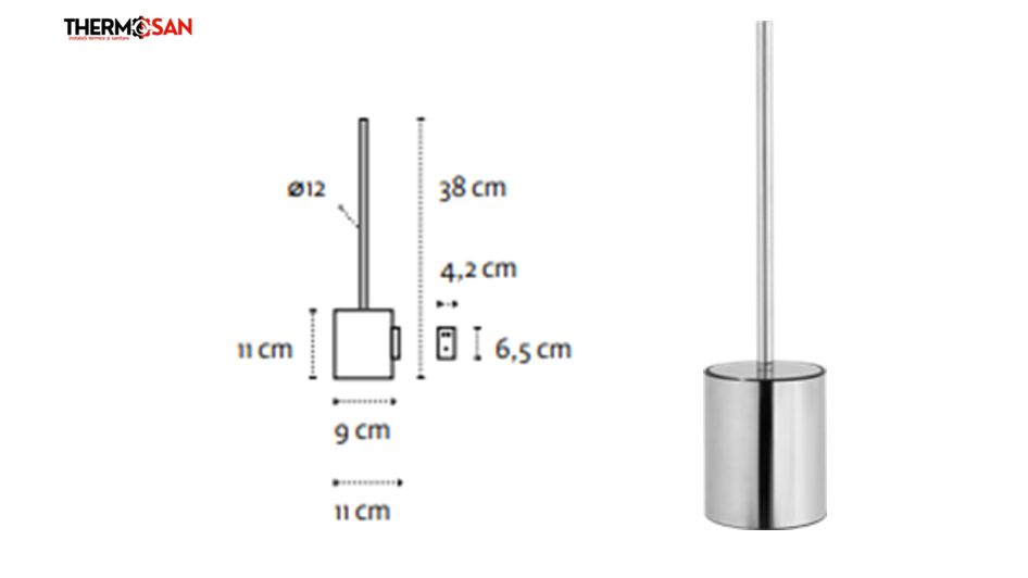 Perie WC cu suport INOX – stativa - seria NETS new standing [2]