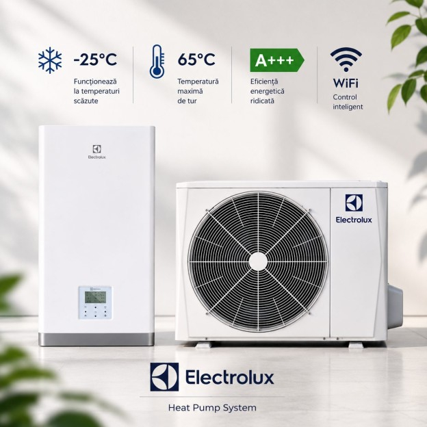 Pompa de caldura 10kW, Electrolux,aer-apa , 230V, 130 m2, A+++ Wi-Fi, model EMHP-10V/N81 [5]
