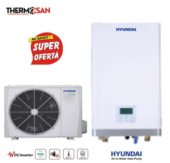 Pompa de caldura aer-apa HYUNDAI SPLIT  HYHA-V6W/D2N8-B HYHB-A60/CD30GN8-B TVA 9% INCLUS PERSOANE FIZICE [2]