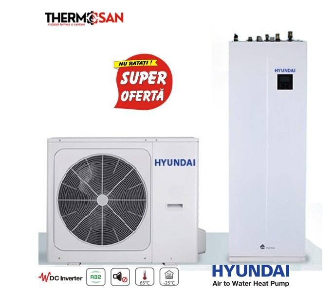 POMPE DE CALDURA R32 "ALL IN ONE" (cu boiler integrat)SPLIT HYUNDAI HYHA-V12W/D2N8  HYHB-A160/240CD30GN8.  INCLUS TVA 9% PERSOANE FIZICE [2]