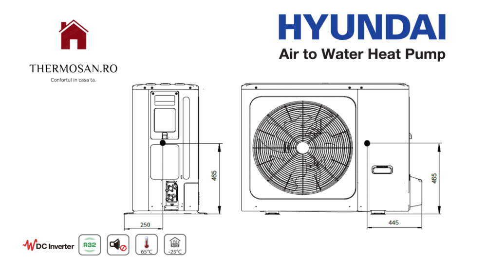 POMPE DE CALDURA R32 "ALL IN ONE" (cu boiler integrat)SPLIT HYUNDAI HYHA-V12W/D2RN8  HYHB-A160/240CD30GN8. INCLUS TVA 9% PERSOANE FIZICE [4]