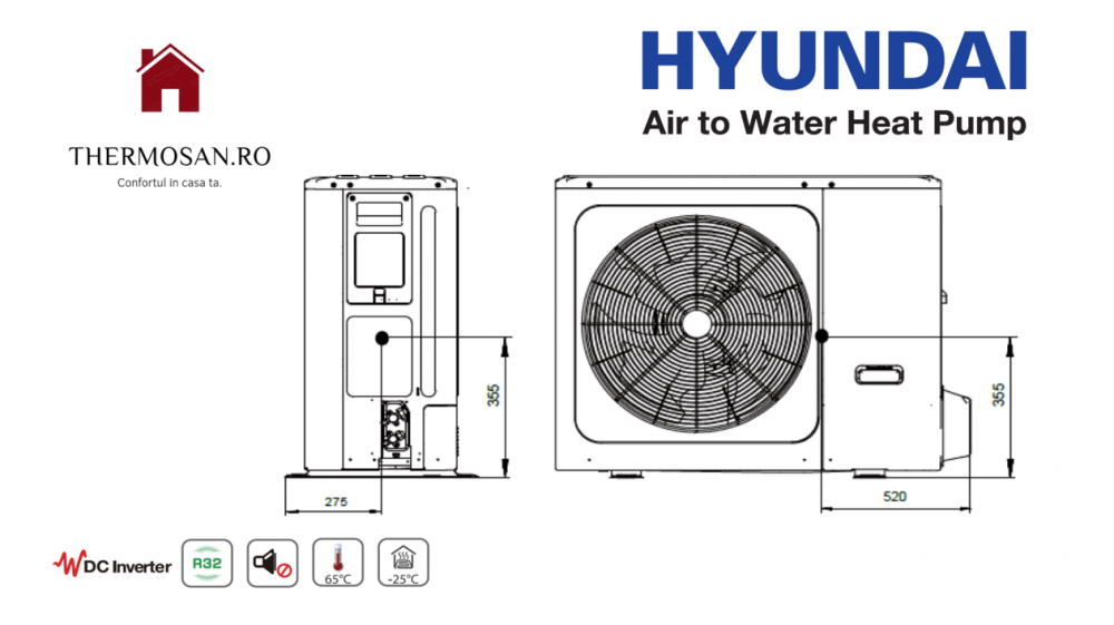 POMPE DE CALDURA R32 "ALL IN ONE" (cu boiler integrat)SPLIT HYUNDAI HYHA-V16W/D2N8  HYHB-A160/240CD30GN8 [4]
