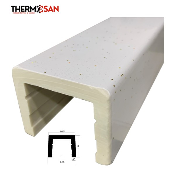 Prag compozit pentru cabina de dus, PLATINUM SAND, (1500 x 60 x 50mm) [2]