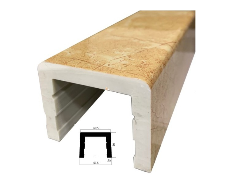 Prag compozit pentru cabina de dus, SUNNY YELLOW, (1500 x 60 x 50mm) [1]