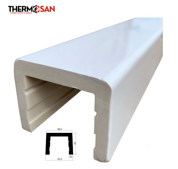 Prag compozit pentru cabina de dus, WHITE, (1500 x 60 x 50mm) [2]