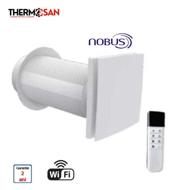 Recuperator de caldura rezidential montaj perete NOBUS NBSVT100-WF 100mm, debit 50m3/h , WI-FI – Telecomanda Inclusa [2]