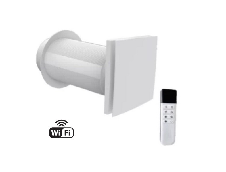 Recuperator de caldura rezidential montaj perete NOBUS NBSVT100-WF 100mm, debit 50m3/h , WI-FI – Telecomanda Inclusa [1]