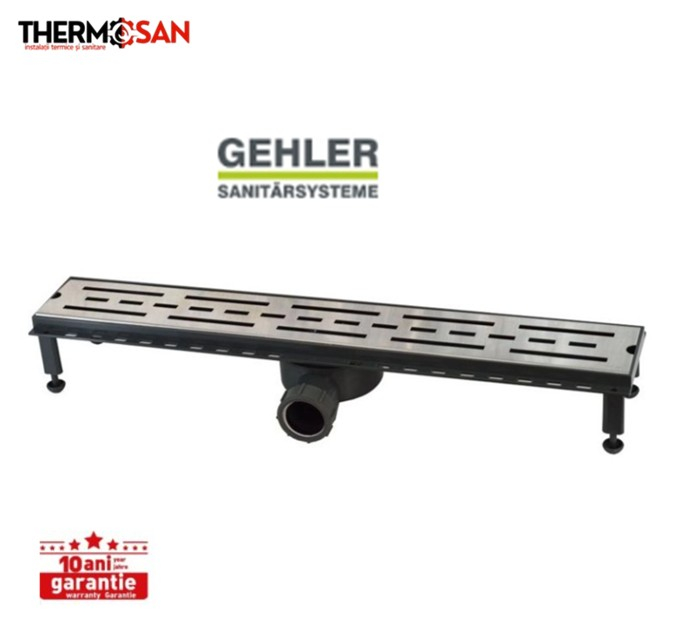 Rigola de dus GEHLER 600X70 mm - corp PVC/gratar INOX [ TD-G125BG-1 ] [2]