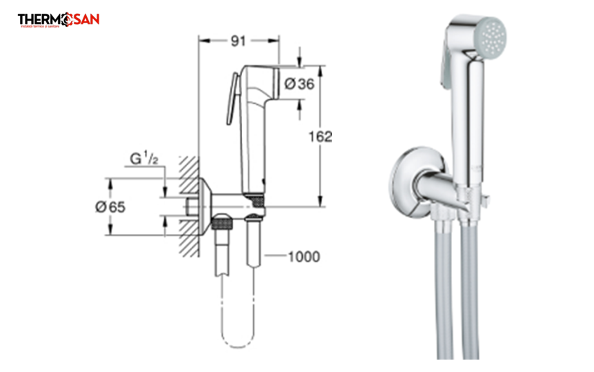 Set dus igienic GROHE Tempesta-F [2]