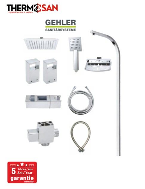 Set dus inox 304 - 2 functii Gehler Quadrat [ ZH904F ] [3]