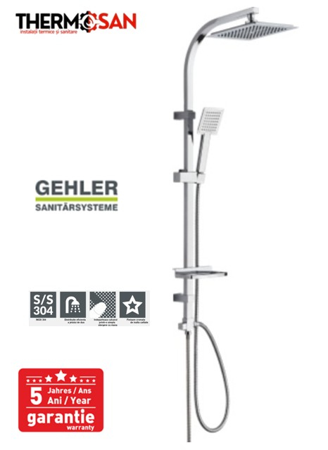 Set dus inox 304 - 2 functii Gehler Quadrat [ ZH904F ] [2]
