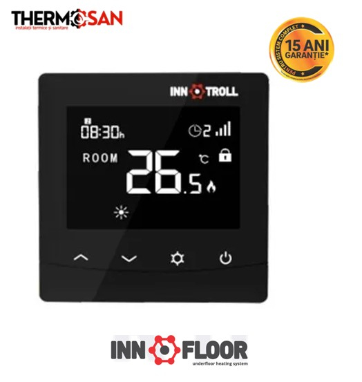 Termostat electronic INNOTROLL digital programabil cu LCD - HT - montaj in doza (NEGRU) [2]