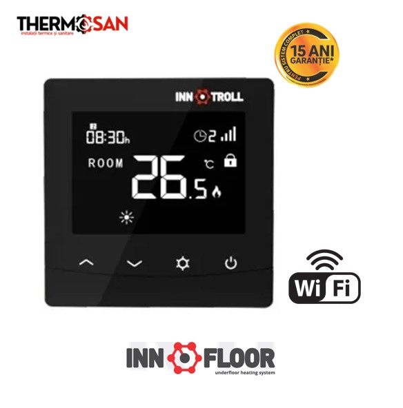 Termostat electronic SMART INNOTROLL digital programabil cu LCD - HT WIFI - montaj in doza (NEGRU) [2]